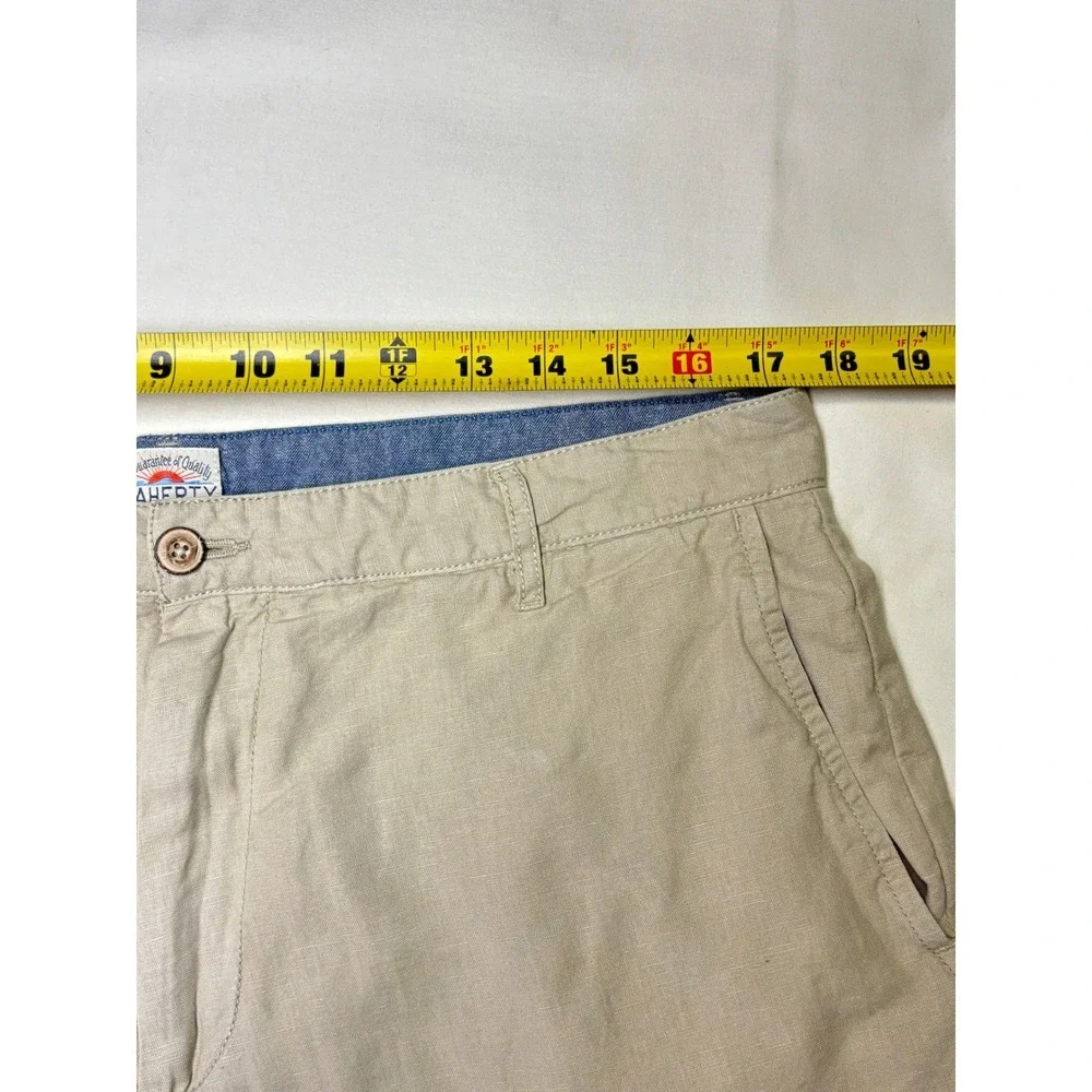 Faherty Brand Mens Shorts Size 35 Linen Cotton Blend‎ Casual